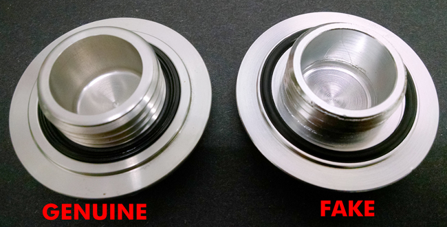 4 Mugen Gen 1 Oil Filler Cap Genuine versus Fake